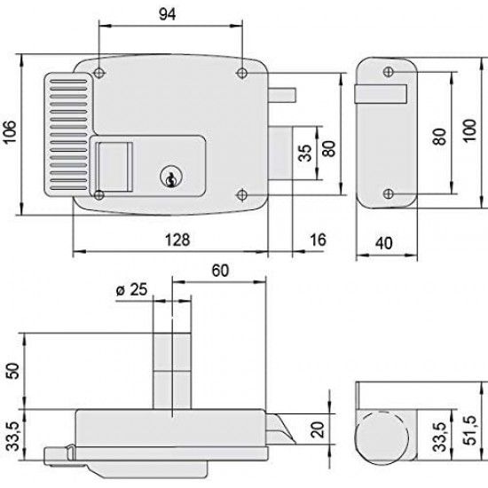 Trinco elctrico 11611-60-2 [esquerdo] Canho fixo CISA