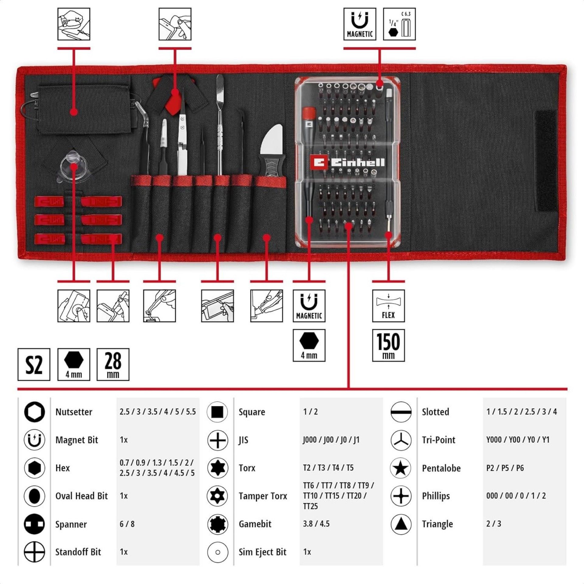 Kit bits precisão c/bolsa 84pç refª 115050 Einhell