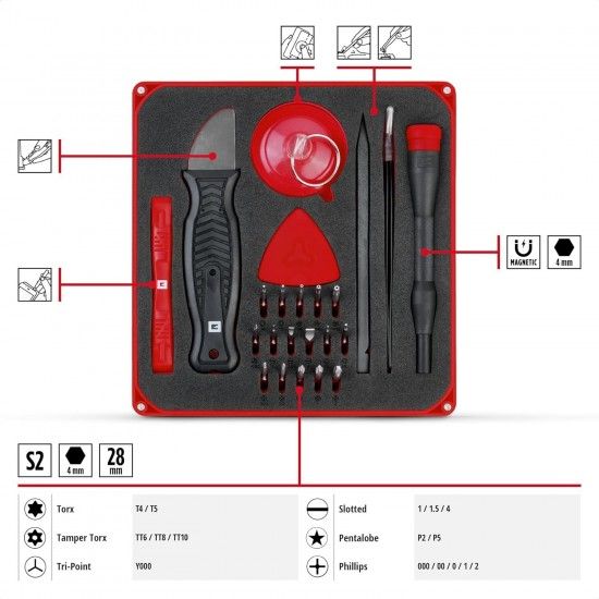 Kit bits e acessórios precisão e reparação 28pç refª 115020 Einhell Kit bits e acessórios precisão e reparação 28pç refª 115020 Einhell