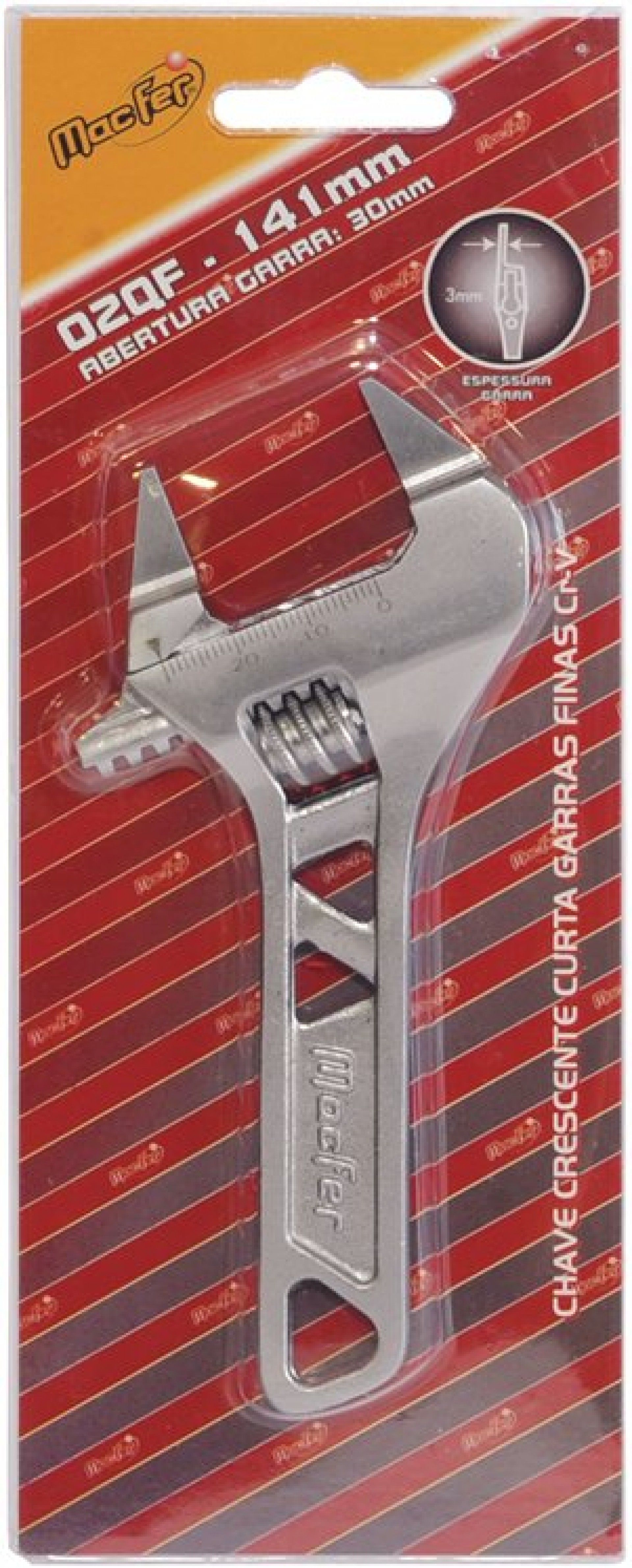 Ch. crescente Cr-V garras finas MacFer 02QF 141mm refª 110.0052 MACFER