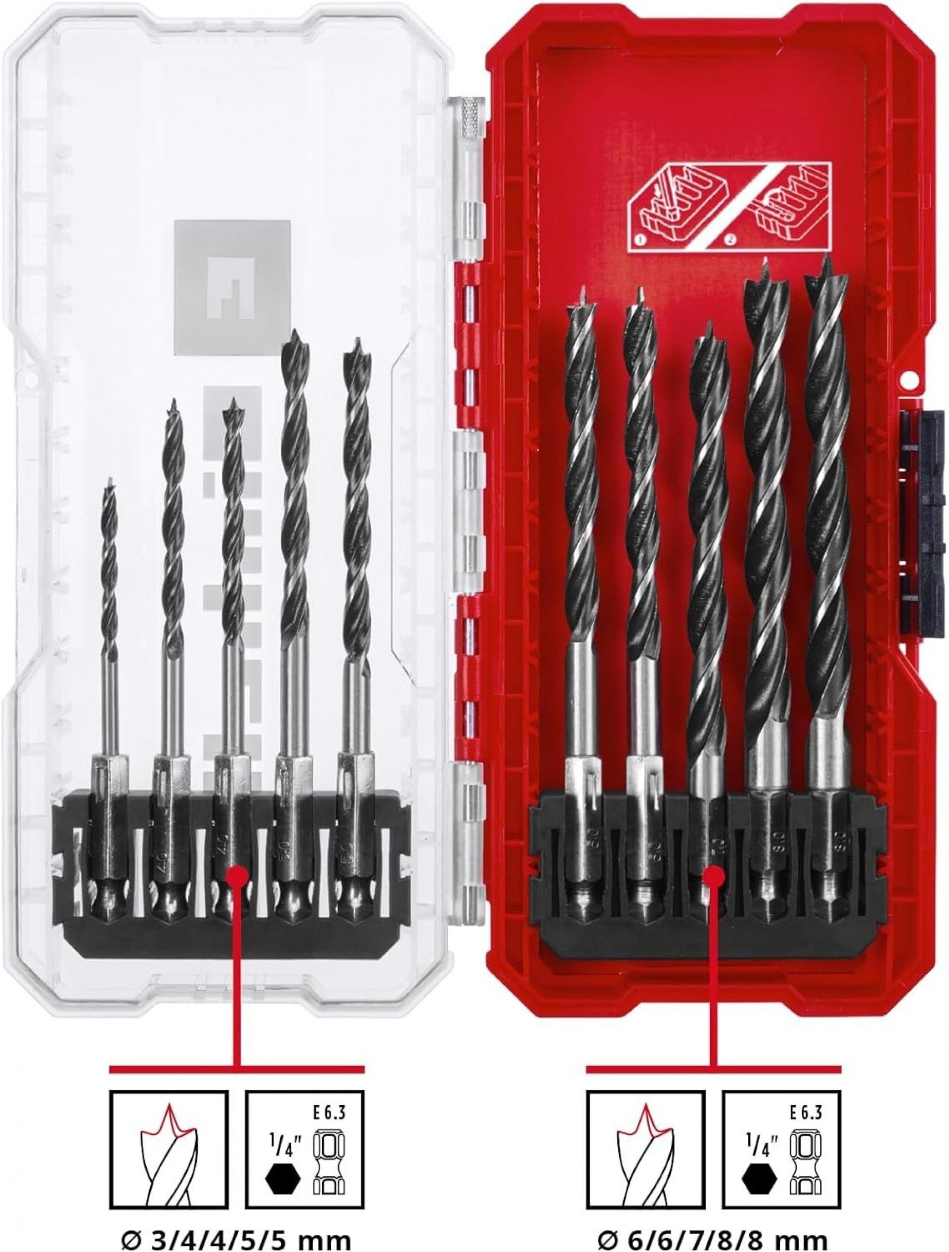 Kit brocas p/madeira ¼ Hex S-case 10pç refª 108733 Einhell