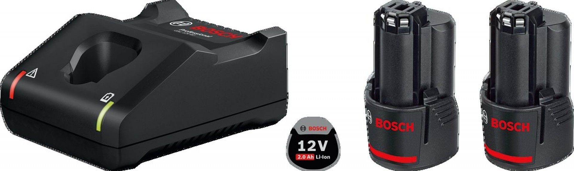 Conjunto de iniciação 2 x GBA 12V 2.0Ah + GAL 12V-40 refª 1600A019R8 BOSCH