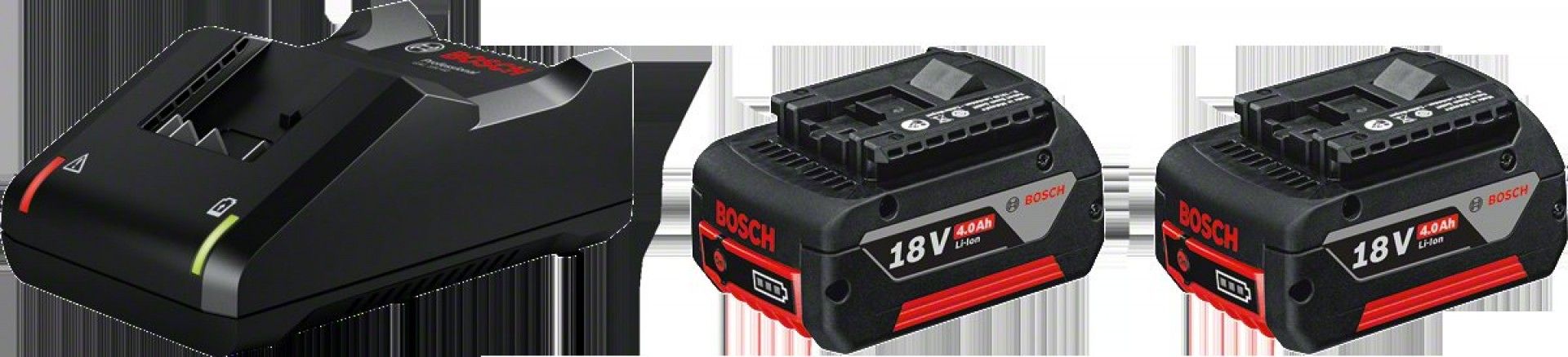 Conjunto de iniciação 2 baterias GBA 18V 4.0Ah + GAL 18V-40 refª 1600A019S0 BOSCH