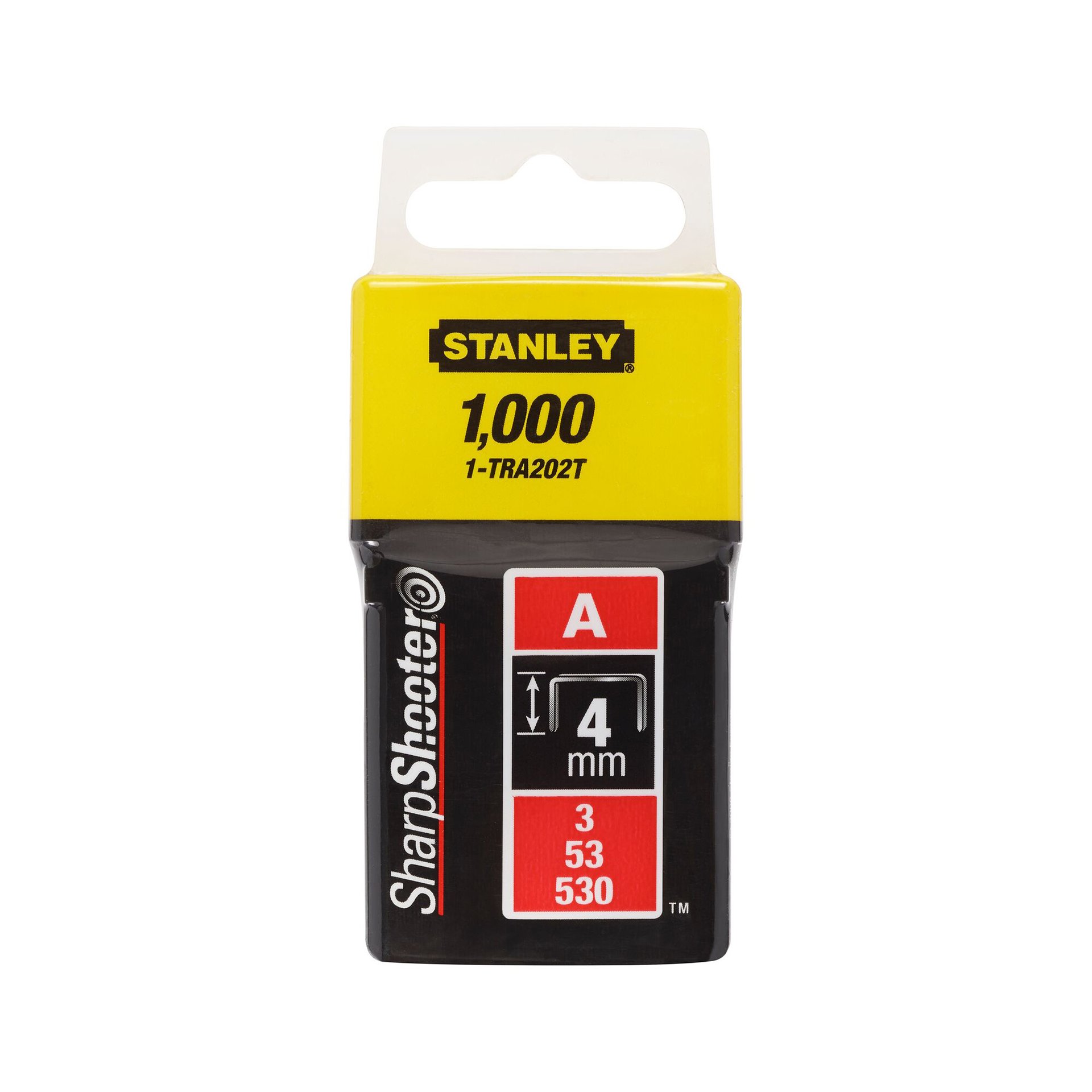 Agrafos tipo A (5/53/530) 4mm - 1000 u.ref.1-TRA202T STANLEY