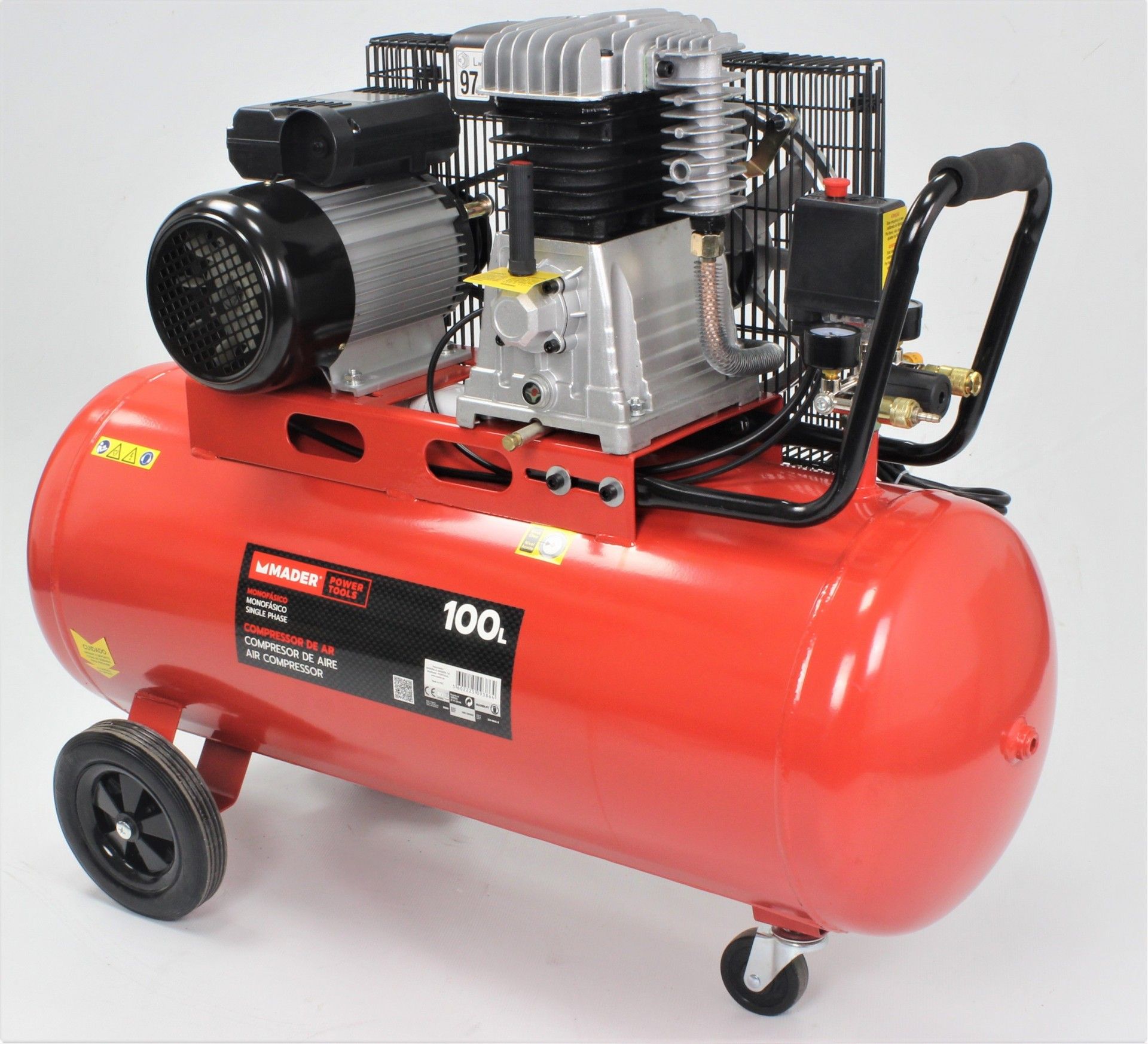 Compressor de Ar, Monofásico, 100L refª 09386 MADER
