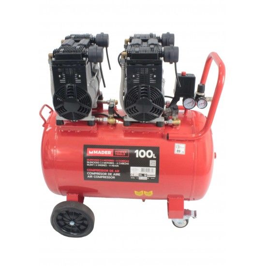 Compressor de Ar Monobloco, 100L, 6HP, 4 Cabeas - 2 Motores ref 09379 MADER