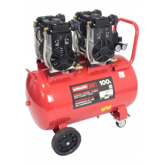Compressor de Ar Monobloco, 100L, 6HP, 4 Cabeas - 2 Motores ref 09379 MADER