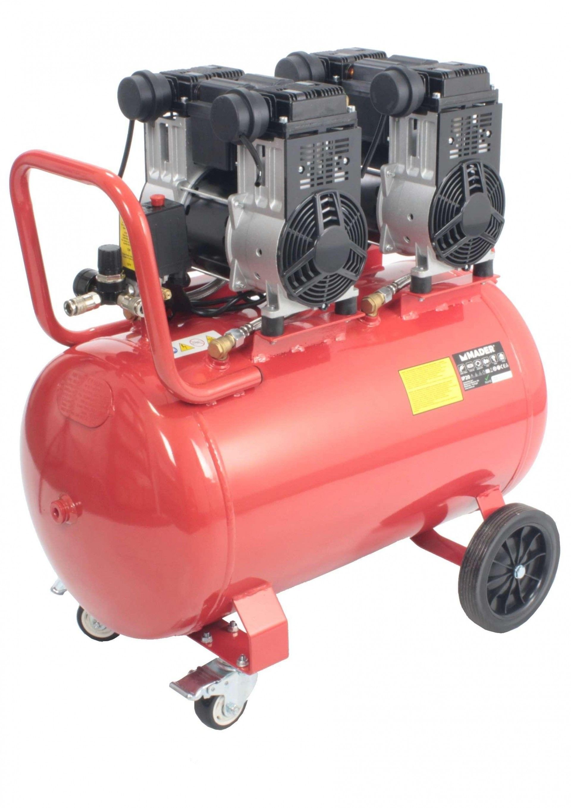 Compressor de Ar Monobloco, 100L, 6HP, 4 Cabeças - 2 Motores refª 09379 MADER