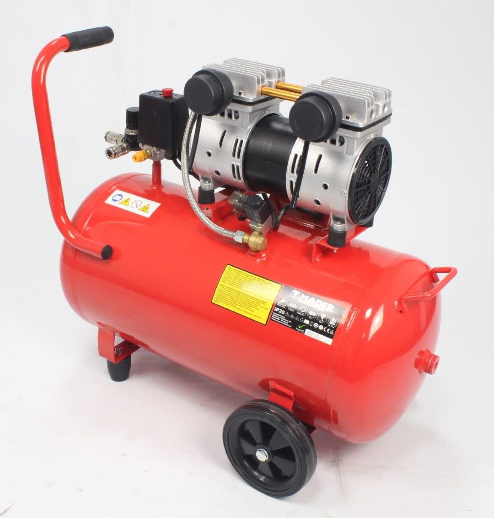 Compressor de Ar Monobloco, 50L, 2HP, Cabeça Dupla- MADER® | Power Tools refª 09373 MADER