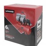 Compressor de Ar Monobloco, 6L, 0.75HP, Silencioso ref 09371 MADER