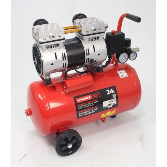 Compressor de Ar Monobloco, 24L, 2HP, Cabea Dupla- MADER | Power Tools ref 09372 MADER