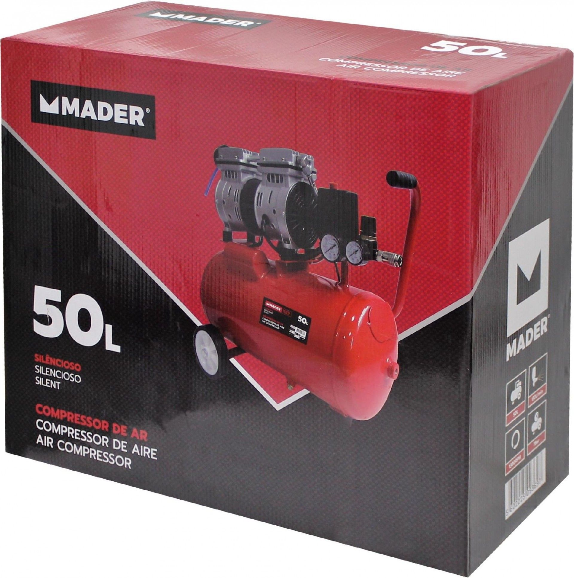 Compressor de Ar Monobloco, 50L, 1 HP, Silencioso refª 09369 MADER