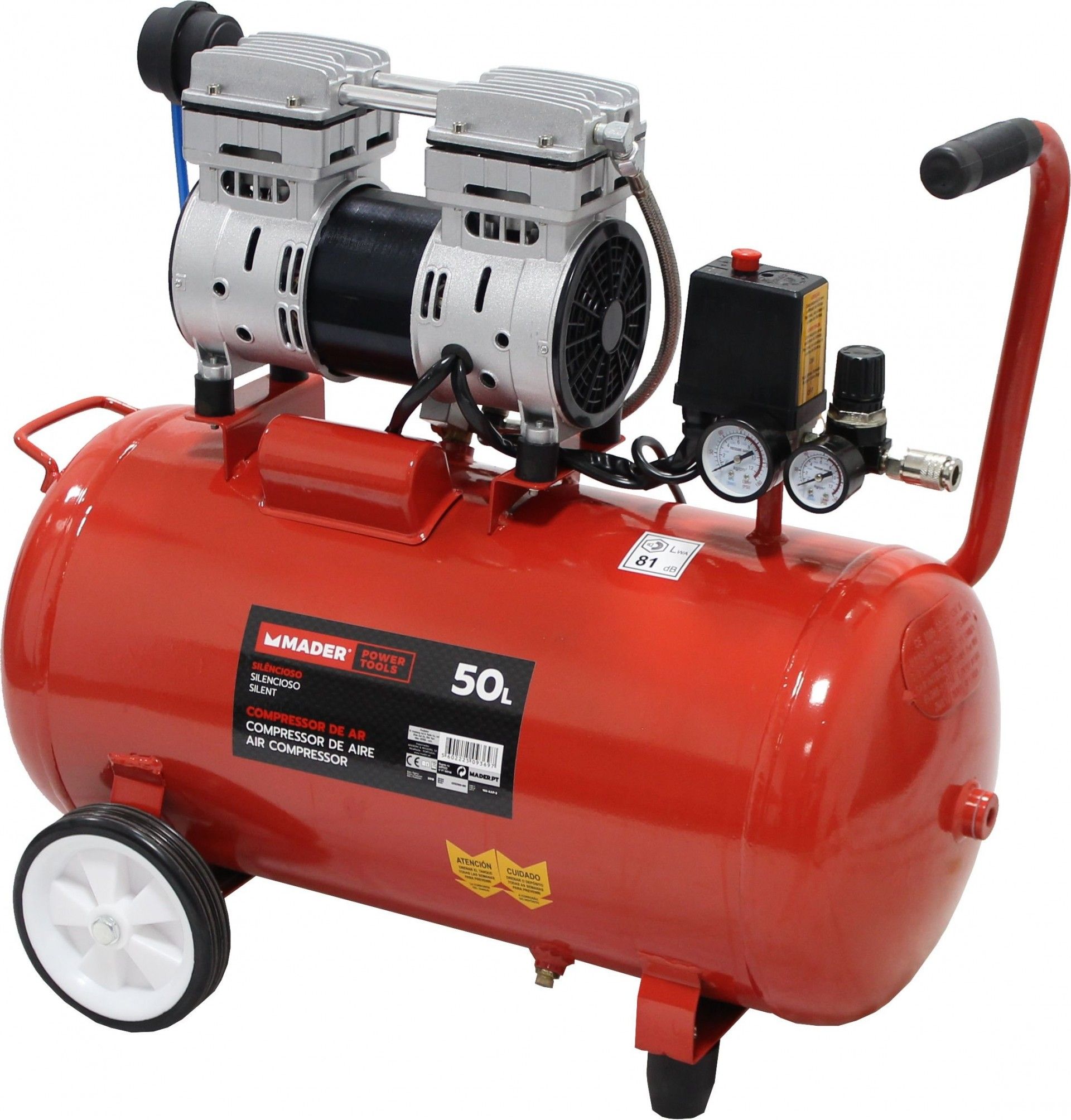 Compressor de Ar Monobloco, 50L, 1 HP, Silencioso refª 09369 MADER