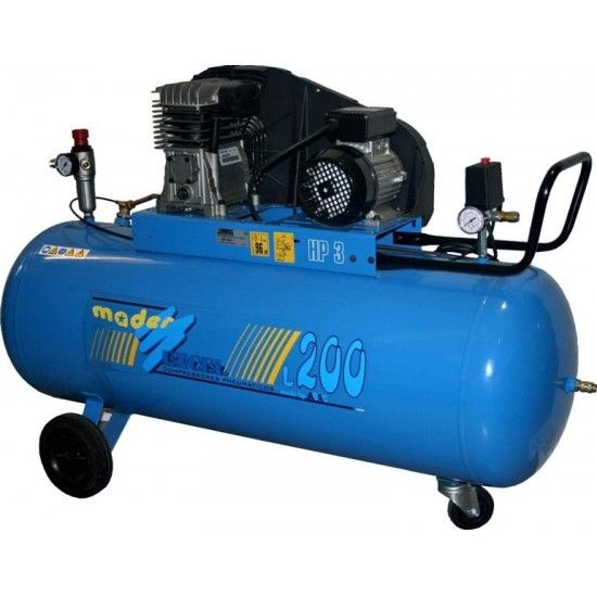 Compressor -Mex-200l 3.0hp  Com Correias   Trifsico ref 09366 MADER