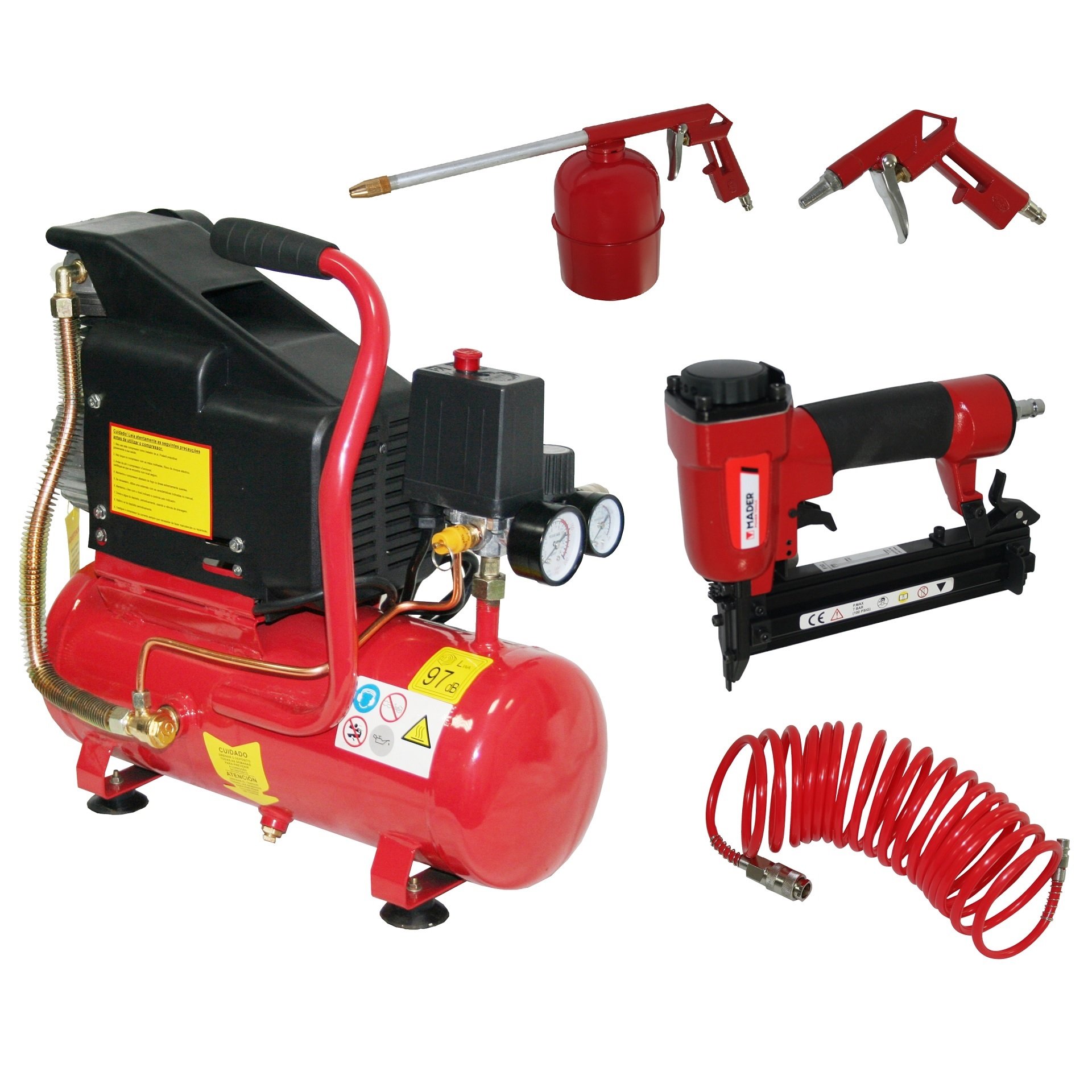 Compressor De Ar, Monobloco ,6L, 1.5H + Kit 4Un refª 09351 MADER