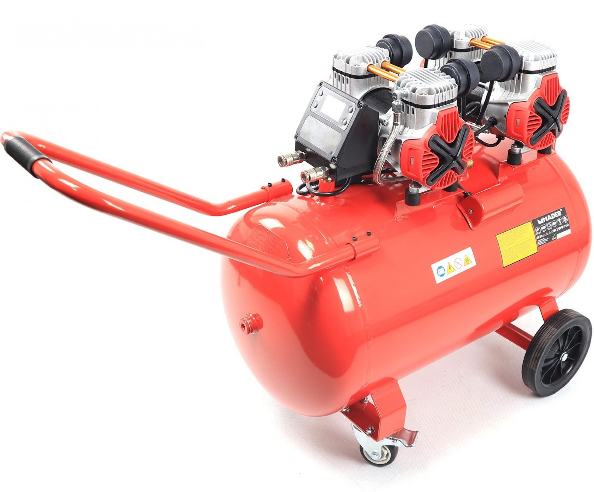 Compressor de Ar, Monobloco, 100L, 4HP, 4 Cabeças - 2 Motores, LCD refª 09350 MADER