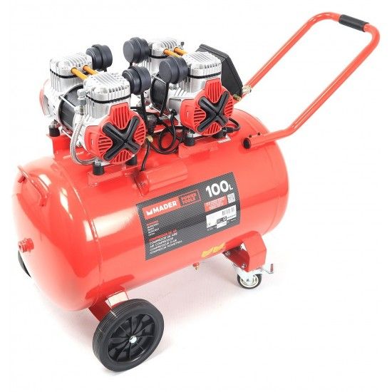 Compressor de Ar, Monobloco, 100L, 4HP, 4 Cabeças - 2 Motores, LCD refª 09350 MADER Compressor de Ar, Monobloco, 100L, 4HP, 4 Cabeças - 2 Motores, LCD refª 09350 MADER