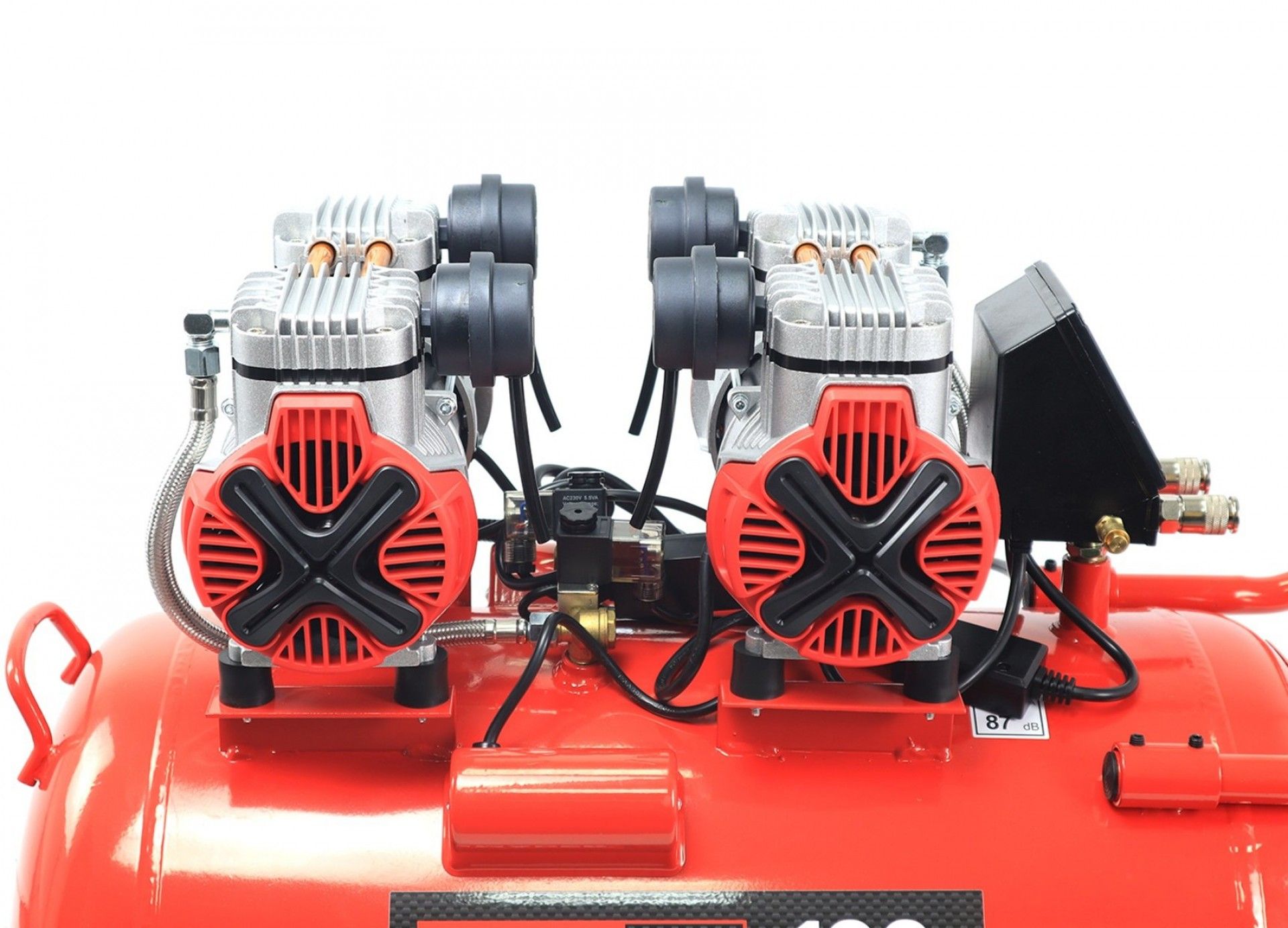 Compressor de Ar, Monobloco, 100L, 4HP, 4 Cabeças - 2 Motores, LCD refª 09350 MADER