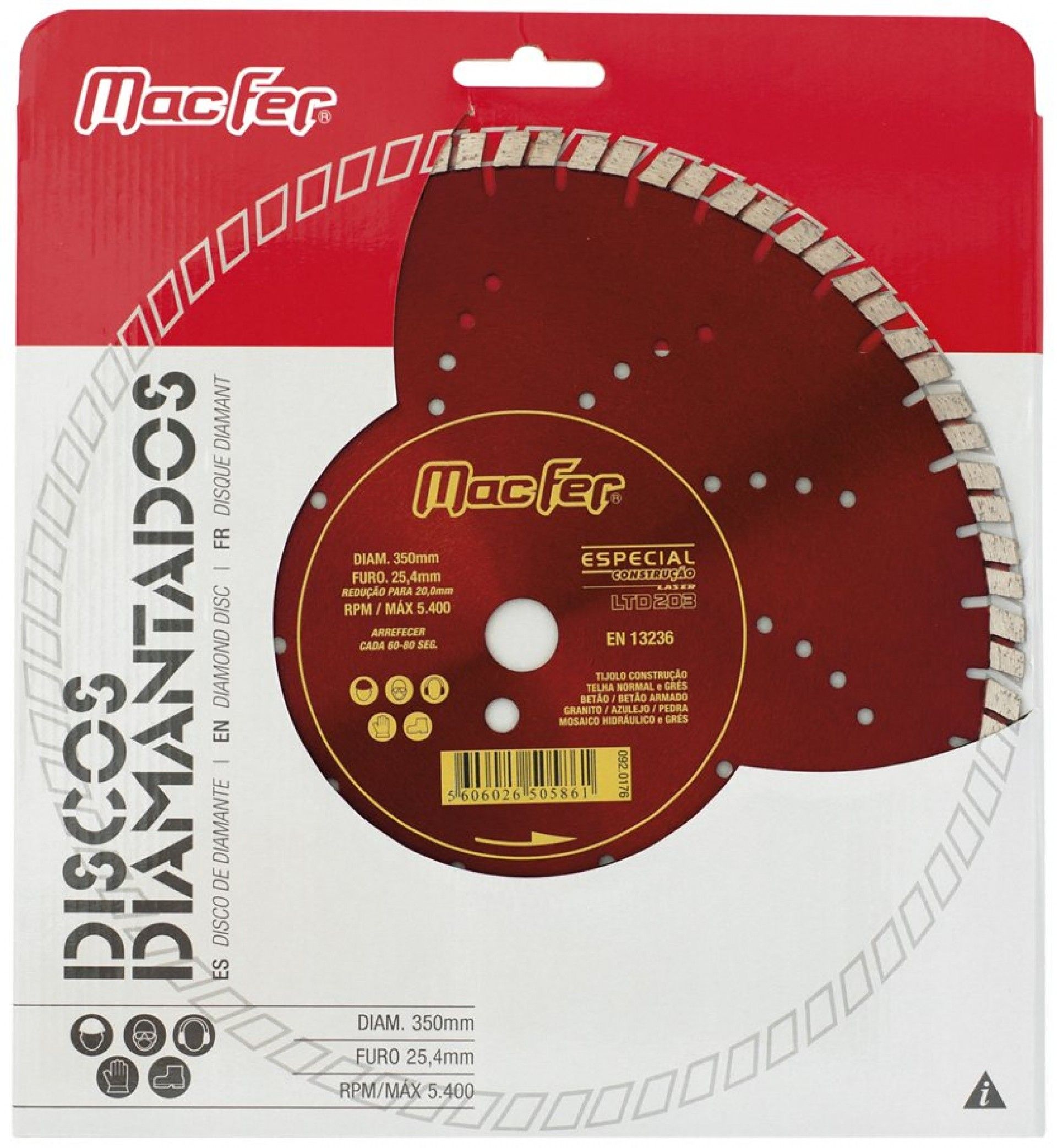 Disco especial construção Laser LTD203 350mm refª 092.0176 MACFER