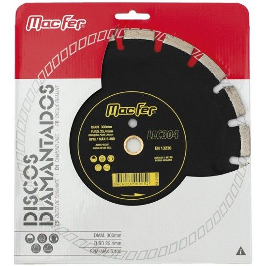 Disco diamantado 450mm Segmentado Laser LLC304 refª 092.0118 MACFER Disco diamantado 450mm Segmentado Laser LLC304 refª 092.0118 MACFER