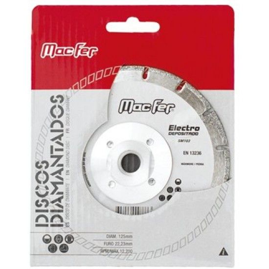 Disco diam. MacFer Electro. SM103 125mm c/ flg M14 ref� 092.0103 MACFER