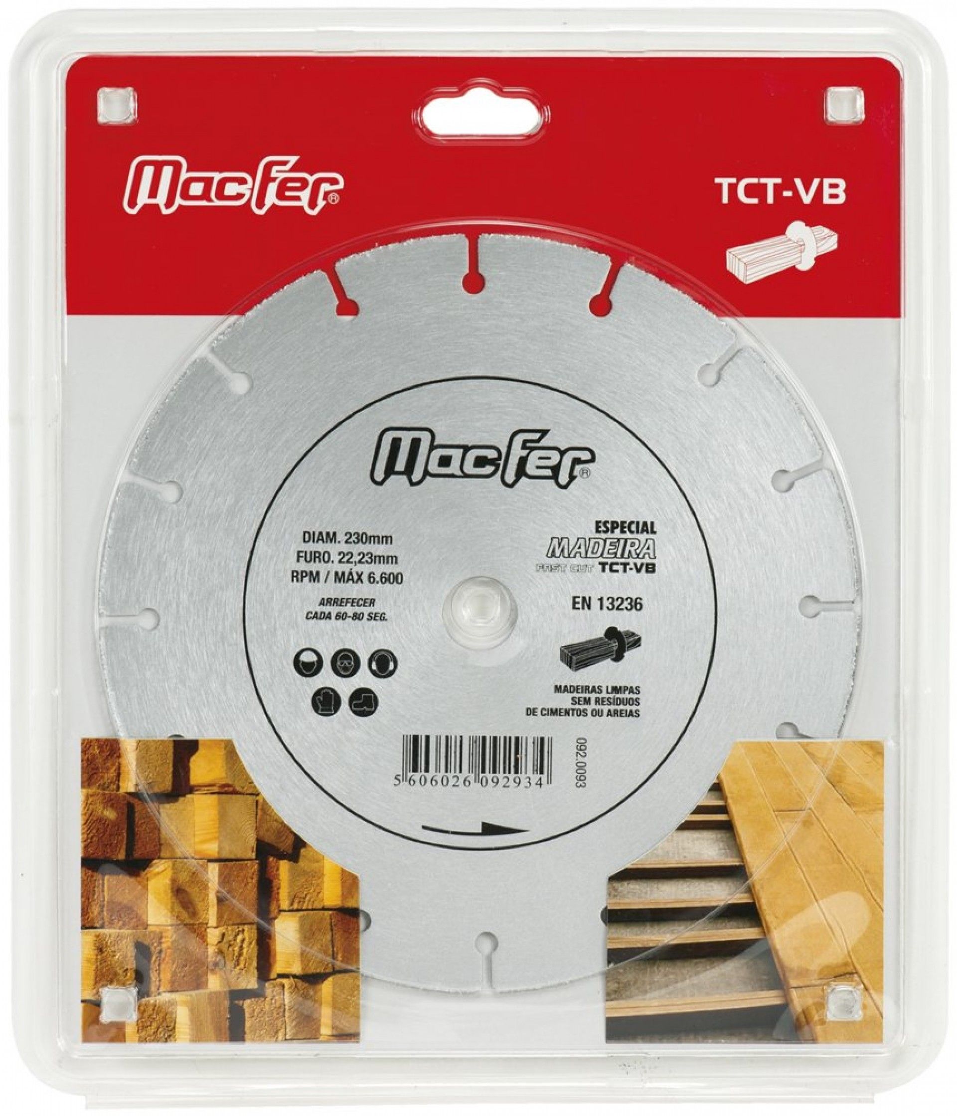 Disco diam. p/ madeira MacFer TCT-VB 115mm refª 092.0091 MACFER