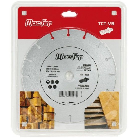 Disco diam. p/ madeira MacFer TCT-VB 125mm refª 092.0092 MACFER Disco diam. p/ madeira MacFer TCT-VB 125mm refª 092.0092 MACFER