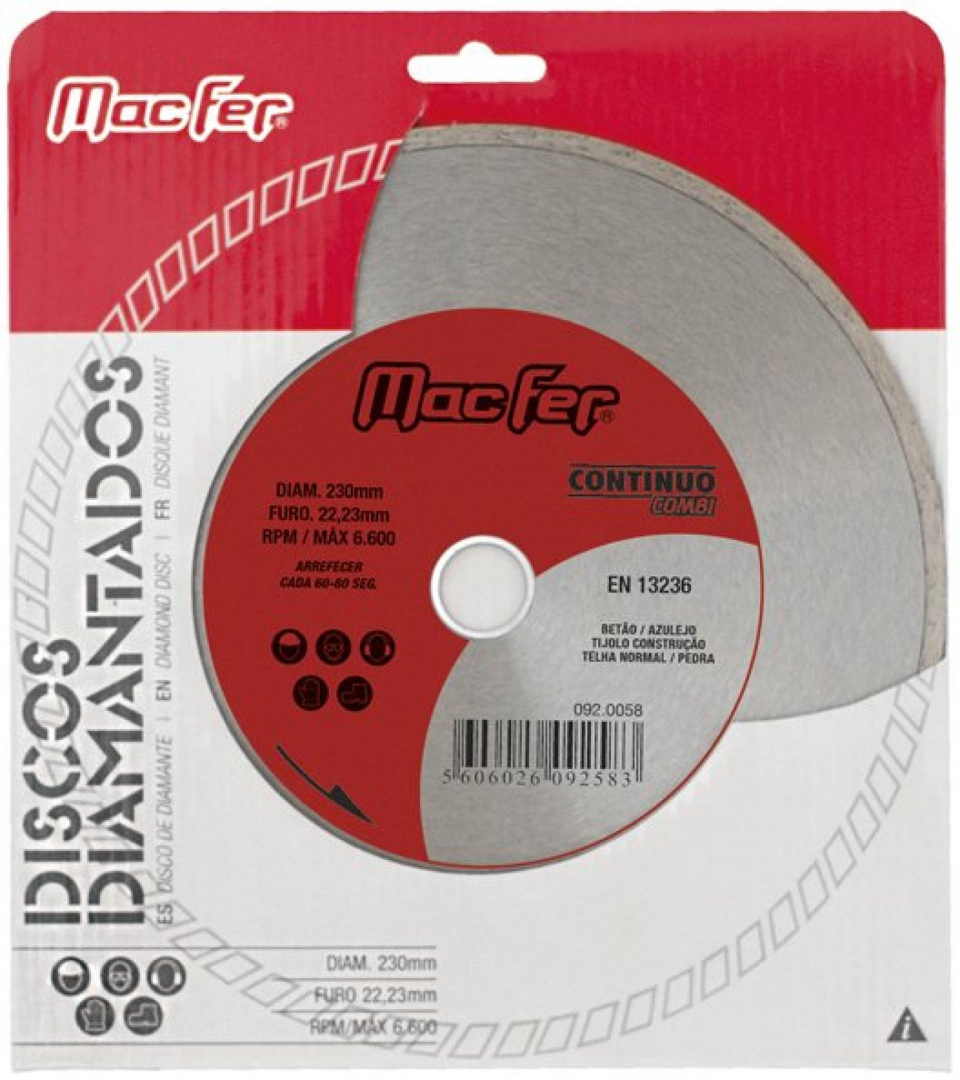 Disco diam. MacFer Contínuo Combi 115mm refª 092.0055 MACFER