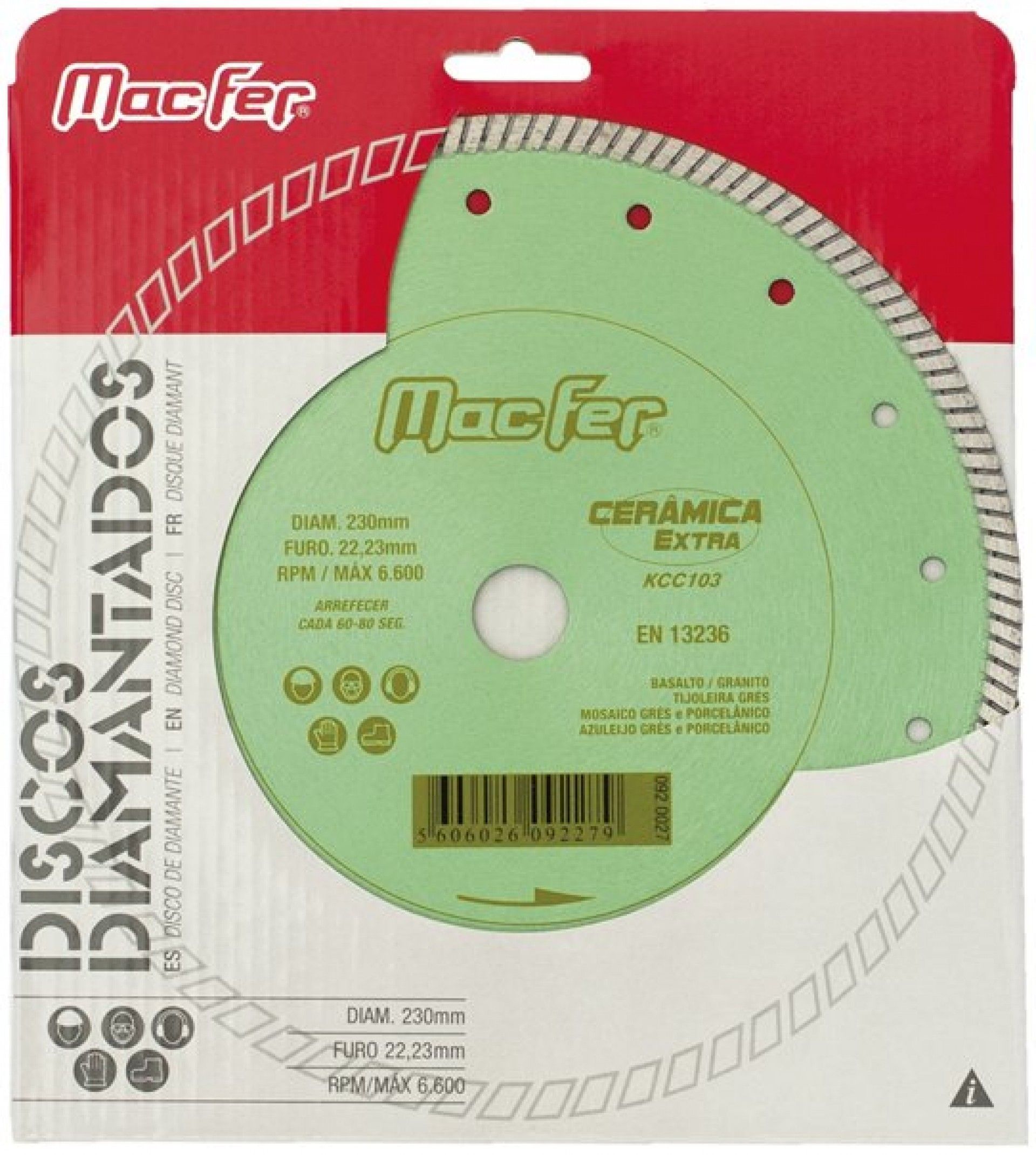 Disco diam. MacFer Cerâmica Extra KCC103 115mm refª 092.0026 MACFER
