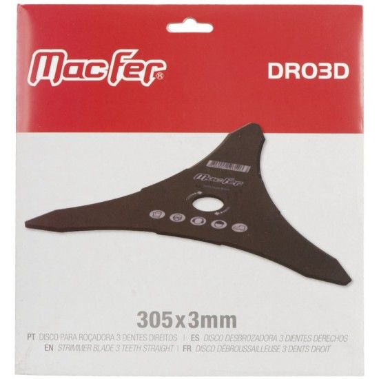 Disco p/roçadora 3 dentes direitos ref 090.0113 Macfer Disco p/roçadora 3 dentes direitos ref 090.0113 Macfer