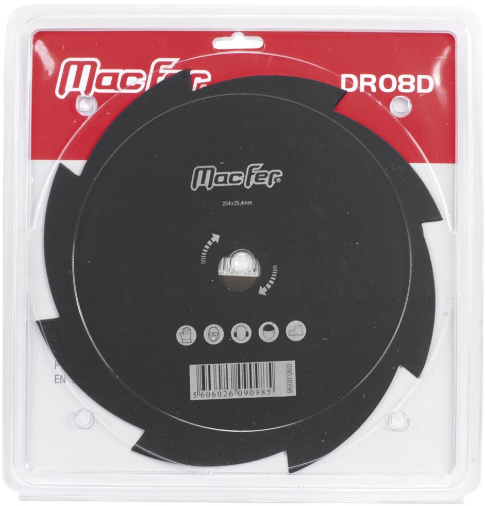 Disco p/ roç. 8 dentes MacFer DR08D 254x1,8mm refª 090.0098 MACFER
