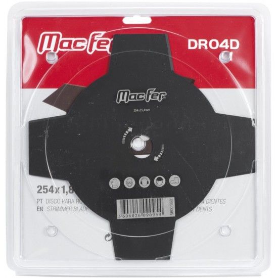 Disco p/ roç. 4 dentes MacFer DR04D 254x1,8mm refª 090.0095 MACFER Disco p/ roç. 4 dentes MacFer DR04D 254x1,8mm refª 090.0095 MACFER