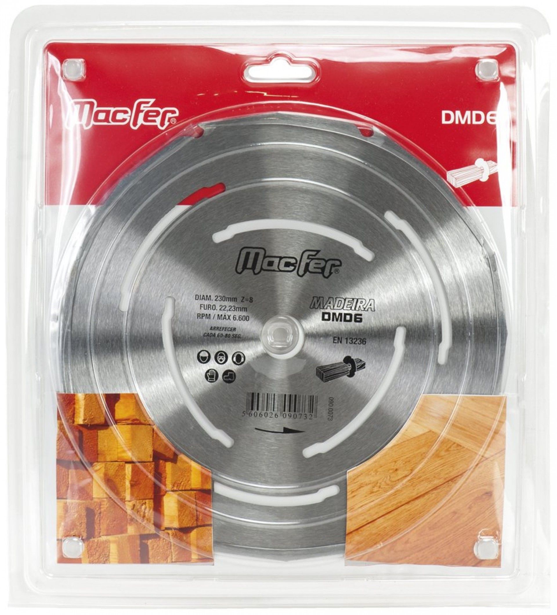 Disco dentado p/ madeira MacFer DMD6 230mm refª 090.0073 MACFER