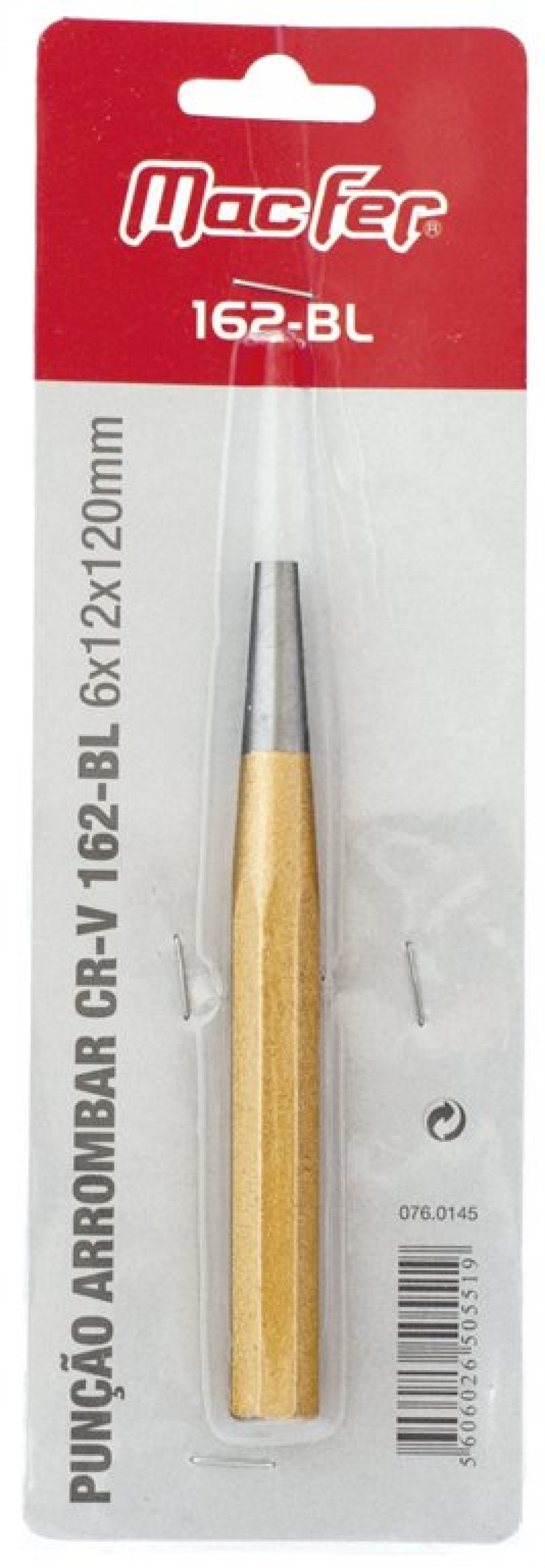 Punção arrombar Cr-V MacFer 162-BL 5x10x120mm refª 076.0144 MACFER