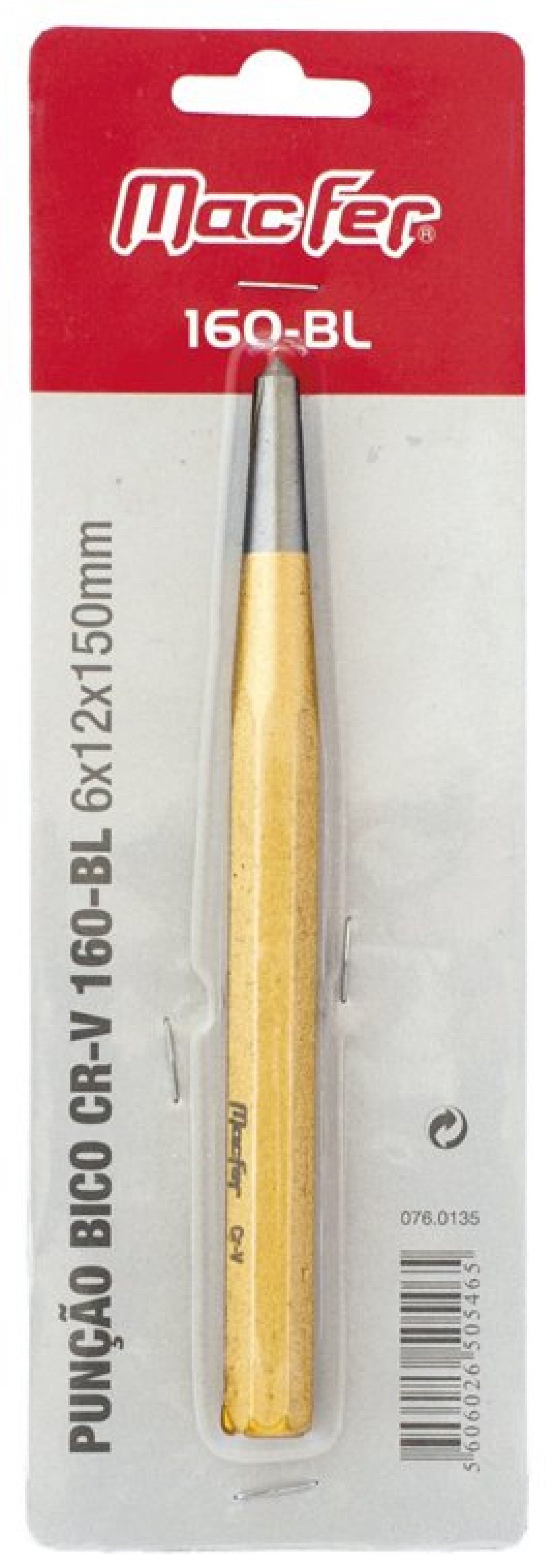 Punção bico Cr-V MacFer 160-BL 4x10x120mm refª 076.0133 MACFER