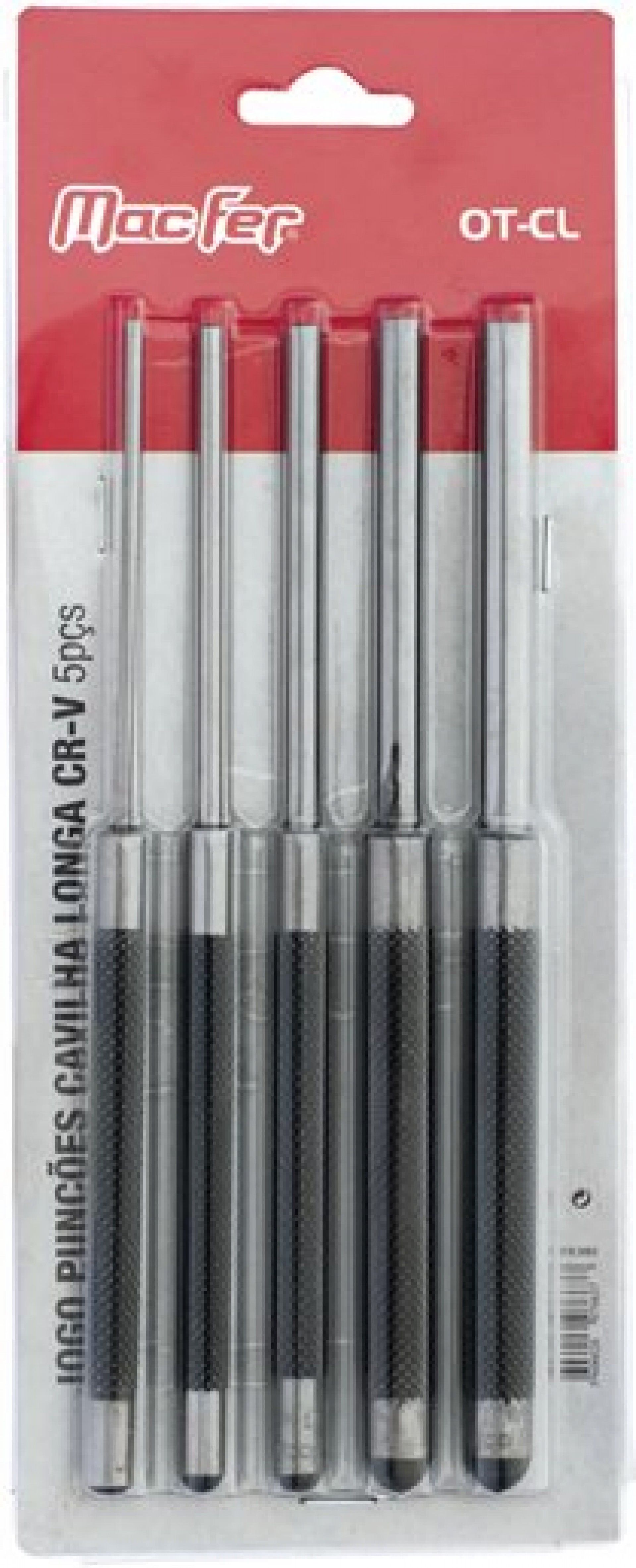 Jg. punções cavilha longa Cr-V MacFer OT-CL 5pçs refª 076.0063 MACFER