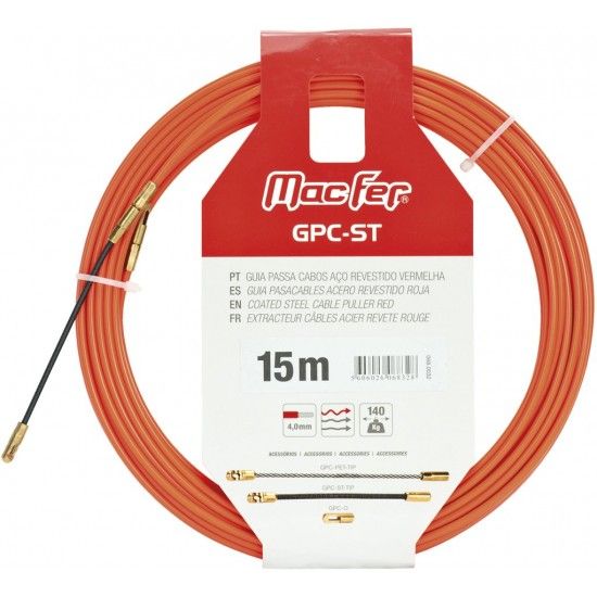 Guia passa cabos 4,0mm 20m vermelha a�o revestido GPC-ST ref� 068.0033 Macfer