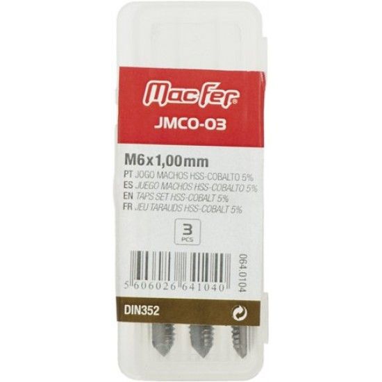 Jg. machos HSS-Cobalto MacFer JMCO-03 M12x1,75mm  3ps ref 064.0107 MACFER