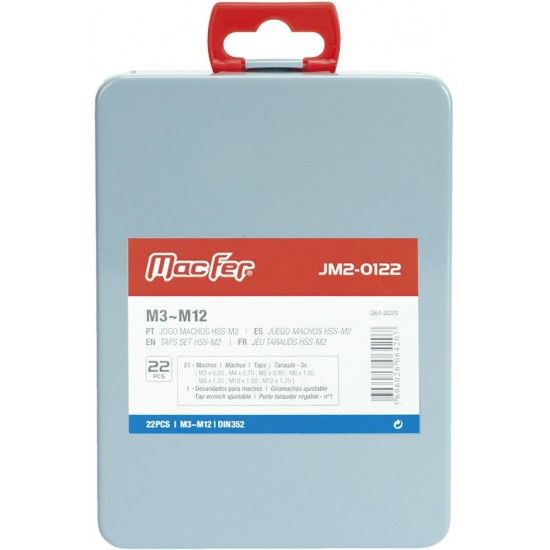 Jg. machos HSS-M2 MacFer JM2-0122 M3~M12 22ps ref 064.0020 MACFER