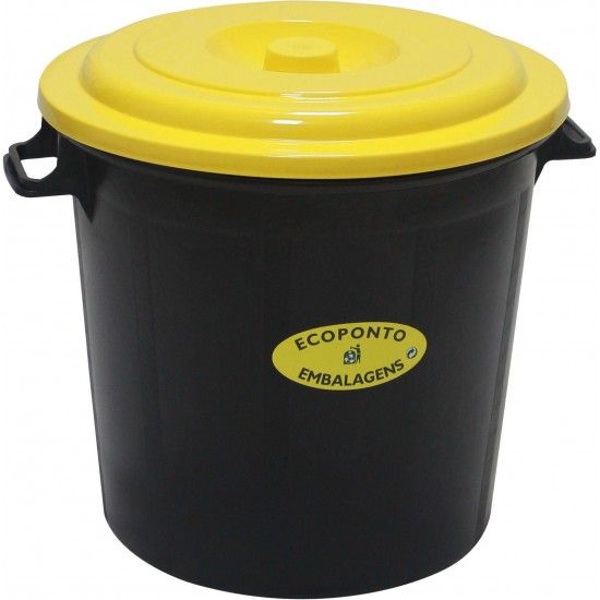 Balde Lixo, Amarelo, 50L  ref 06035 LEIRIPLS