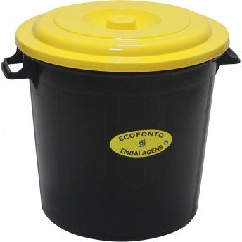 Balde Lixo, Amarelo, 50L  ref 06035 LEIRIPLS
