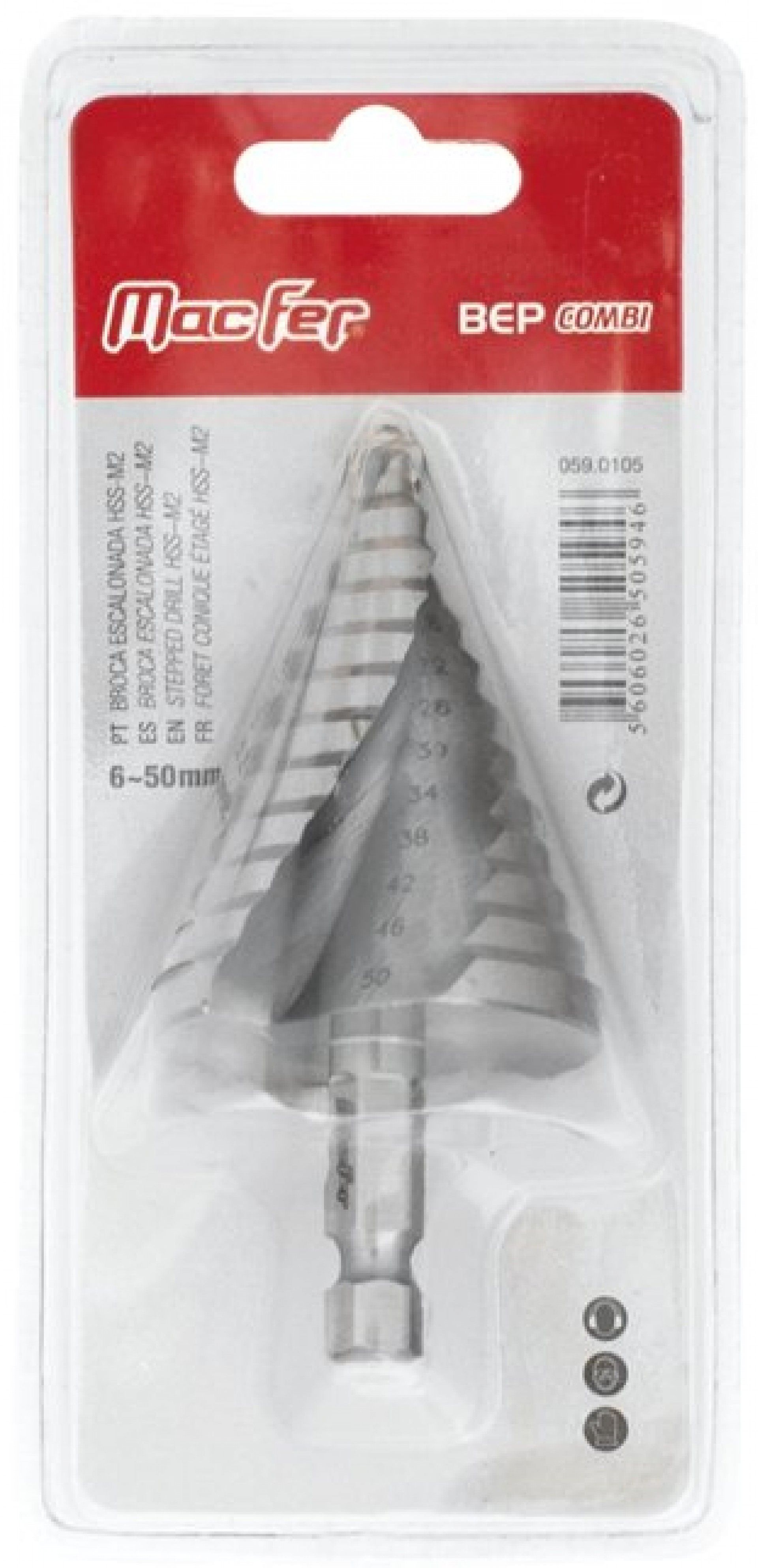 Broca escalonada HSS-M2 BEP combi 4~30mm refª 059.0103 MACFER