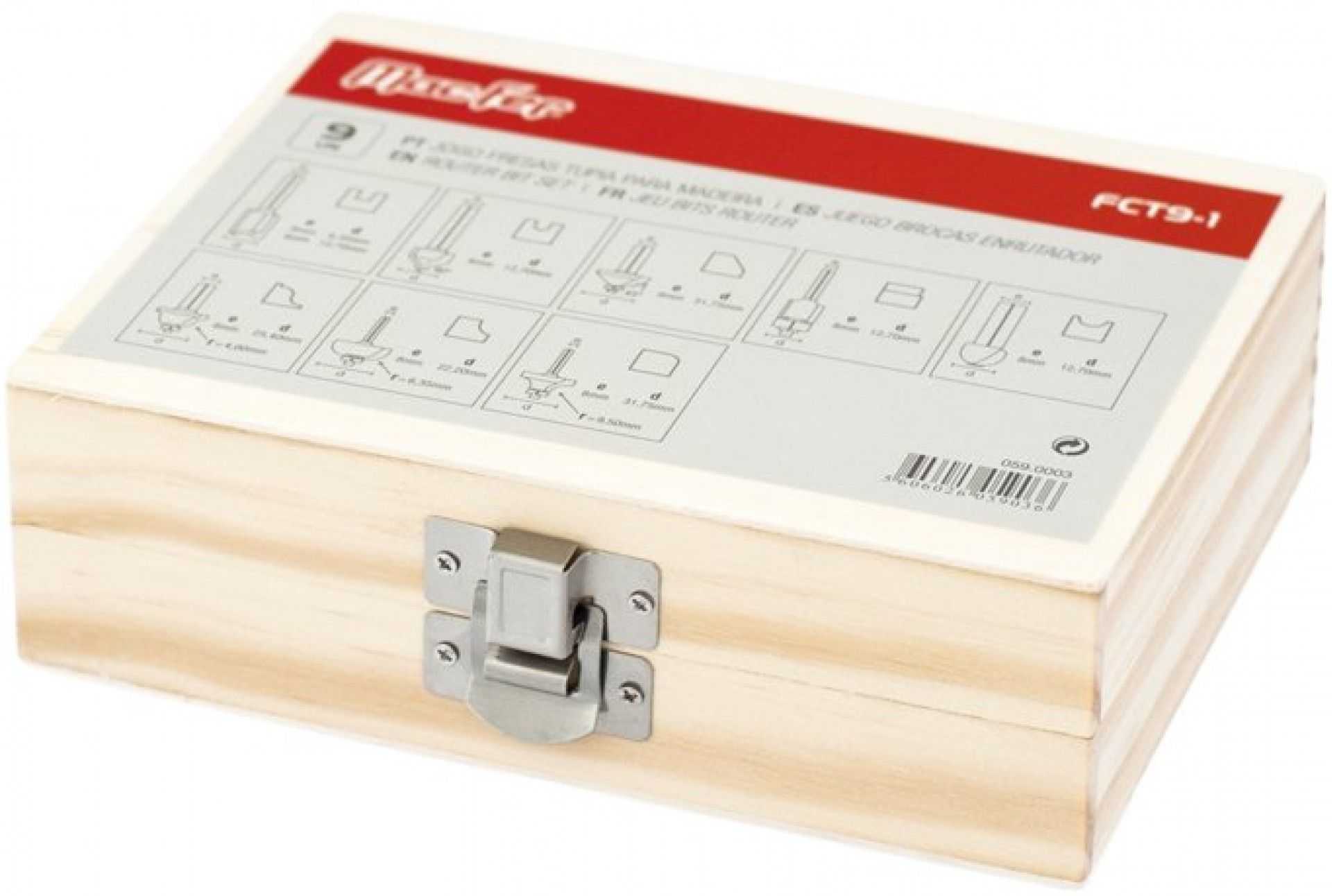 Jg. fresas tupia p/ madeira MacFer FCT09-1 9pçs refª 059.0003 MACFER