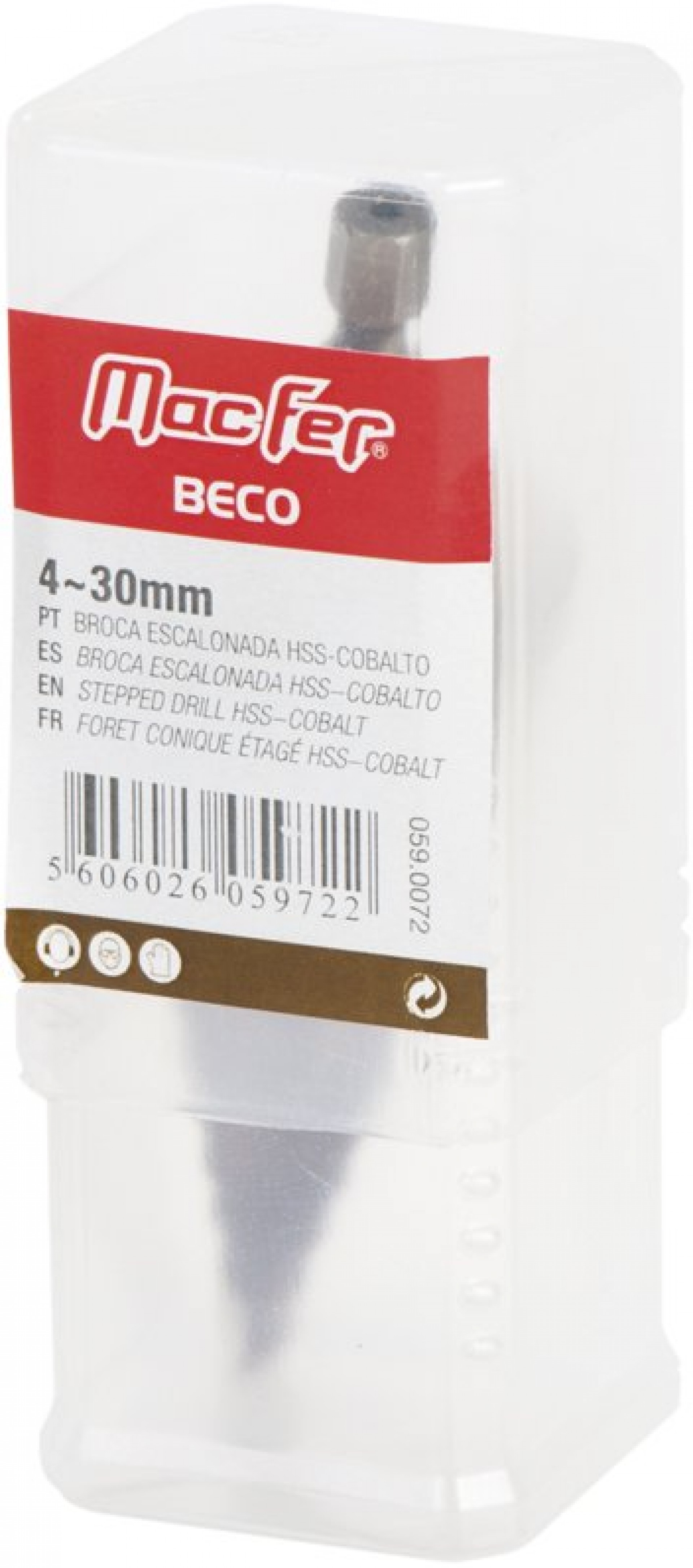 Broca escalonada HSS-Cobalto MacFer BECO 4~39mm refª 059.0073 MACFER