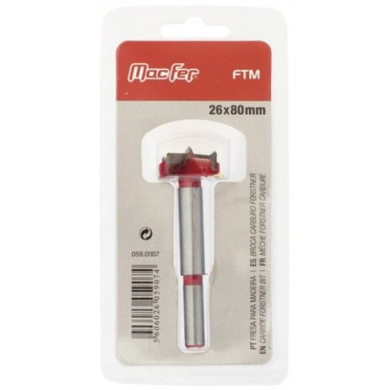 Fresa p/ madeira MacFer FTM 26x80mm bls ref� 059.0007 MACFER