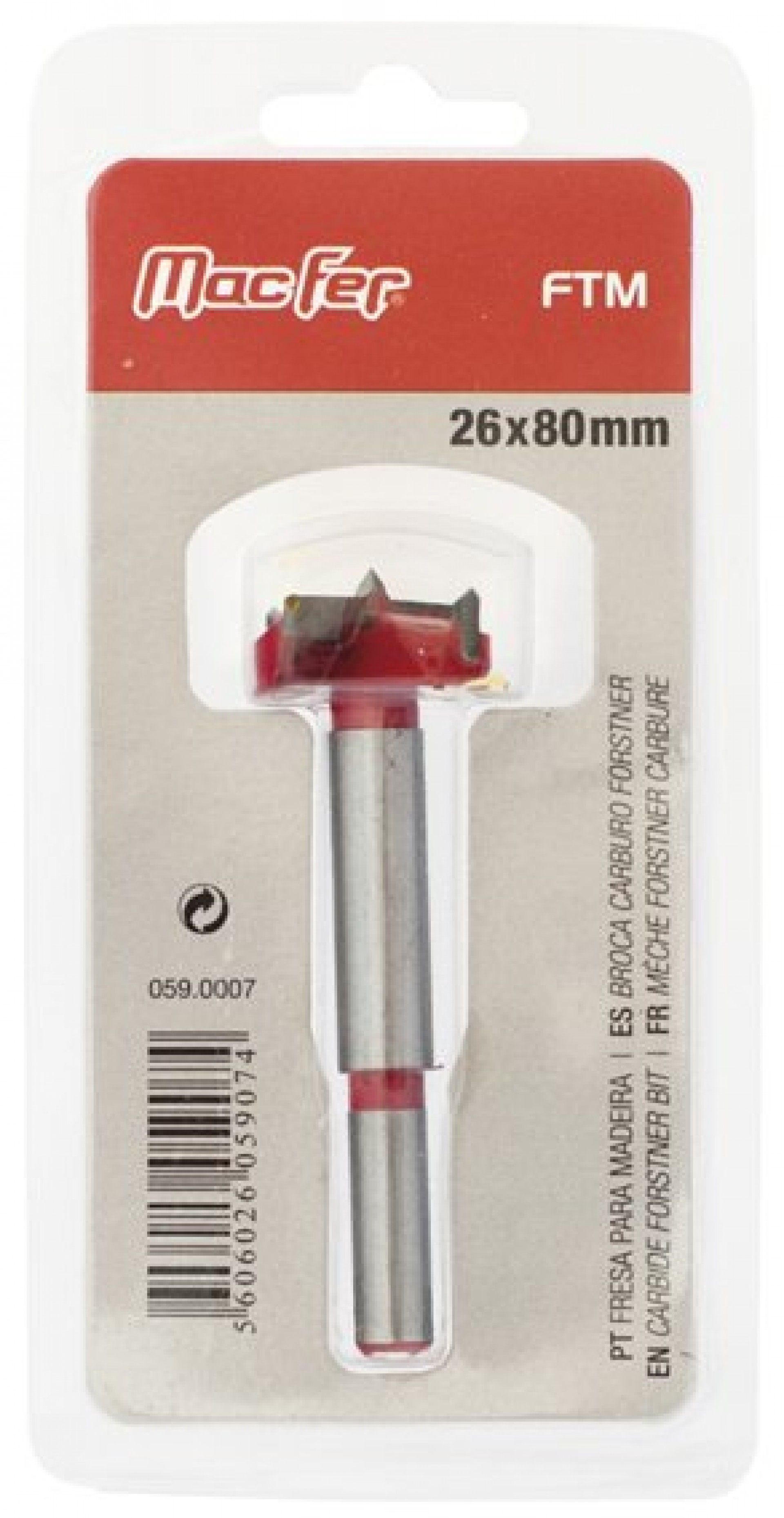 Fresa p/ madeira MacFer FTM 35x80mm bls refª 059.0009 MACFER