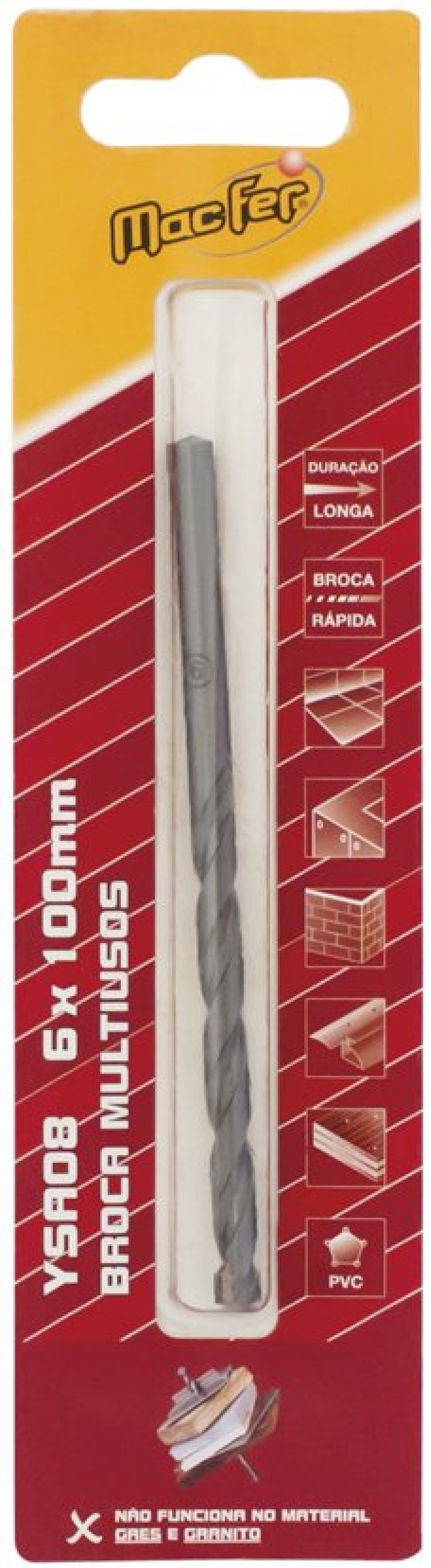 Broca multiusos YSA08 10x120mm ref.056.0096 MACFER