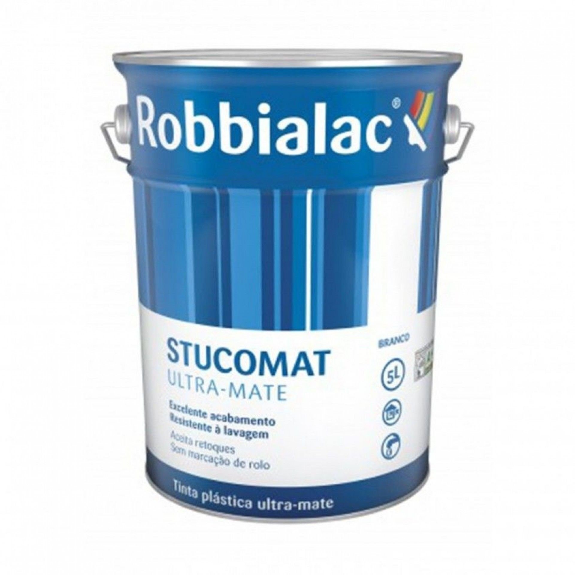 Tinta Stucomat branco Ultra-mate 5L refª 052-0001 Robbialac