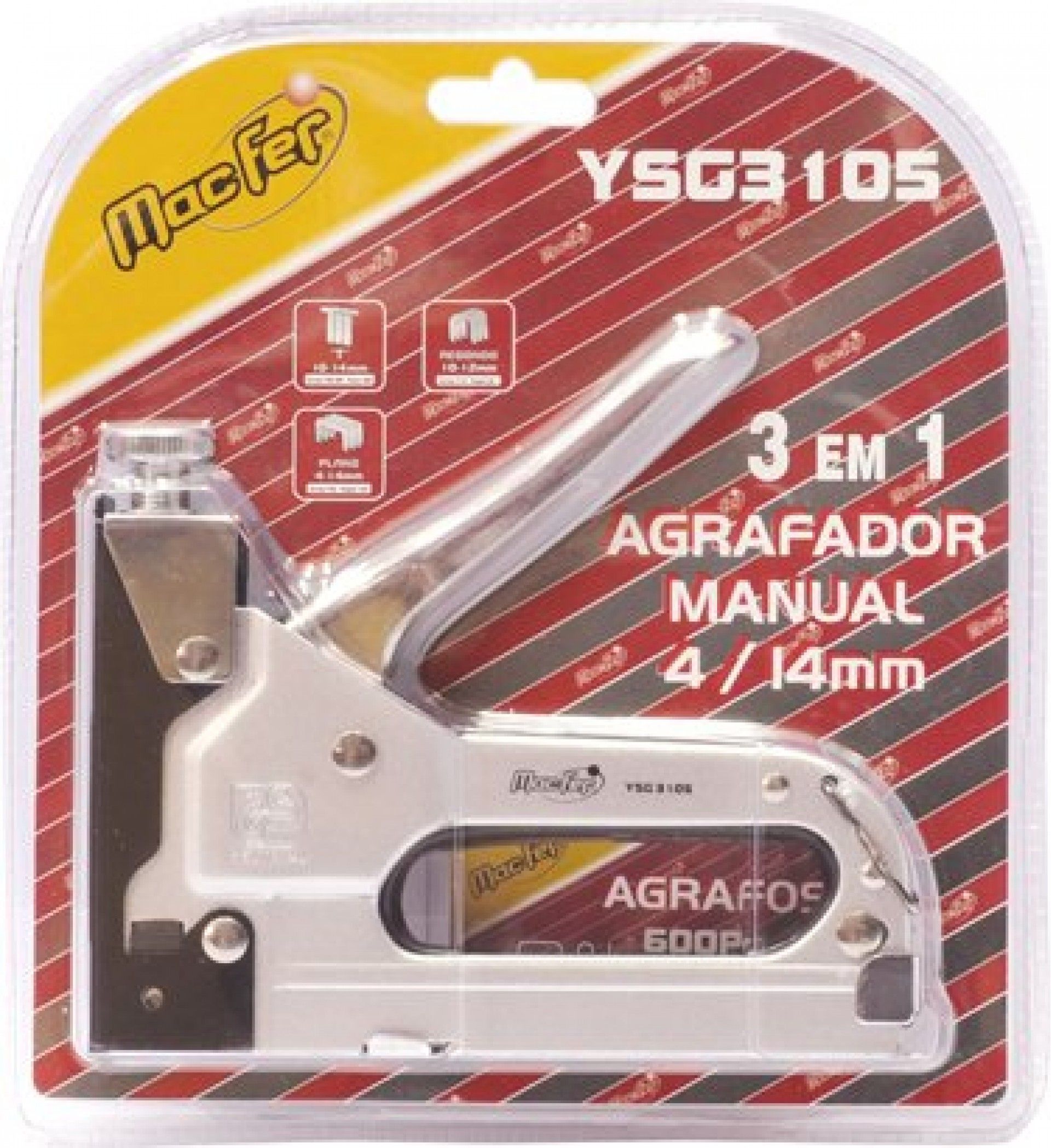 Agrafador manual MacFer YSG3105 4/14mm refª 049.0004 MACFER