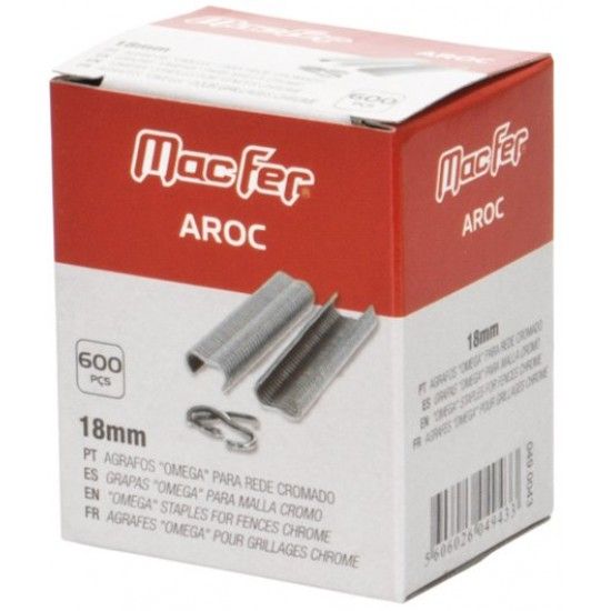 Agrafos "omega" p/ rede cromado MacFer 18mm refª 049.0043 MACFER Agrafos "omega" p/ rede cromado MacFer 18mm refª 049.0043 MACFER